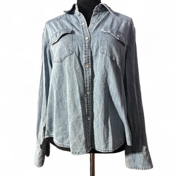 Garnet Hill Light Blue Casual Shirt - Picture 1 of 3